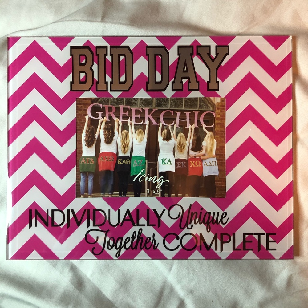 Bid day sorority photo frame pink